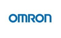 Omron logo on a white background in the context of industrial automation.