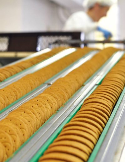 About integrating cookies on a conveyor belt in a factory for agile industrial automation.